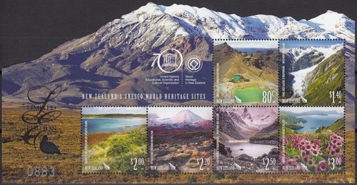 NEW ZEALAND 2015 UNESCO World Heritage Sites, Limited Edition M/S MNH - Afbeelding 1 van 1