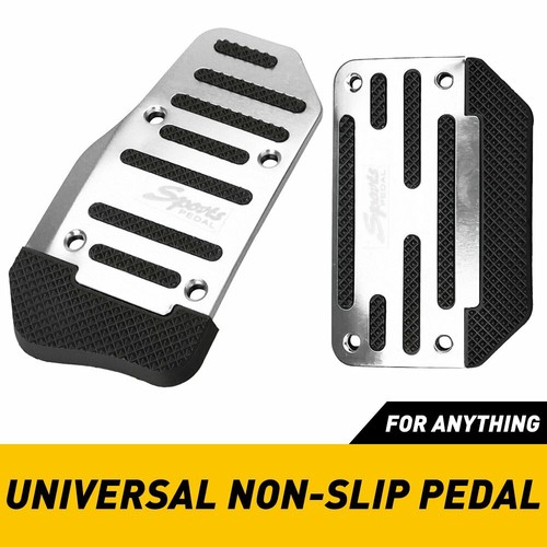 2Pcs Universal Silver Non-Slip Automatic Gas Brake Foot Pedal Pad Cover Car Auto - Foto 10 di 10
