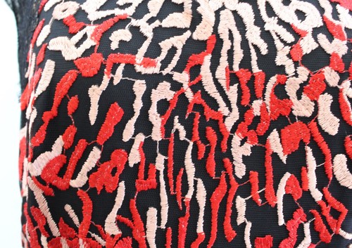 Tadashi Shoji Ariel Embroidered Lace Fit and Flare Evening Cocktail Dress Red 10 - Picture 7 of 10
