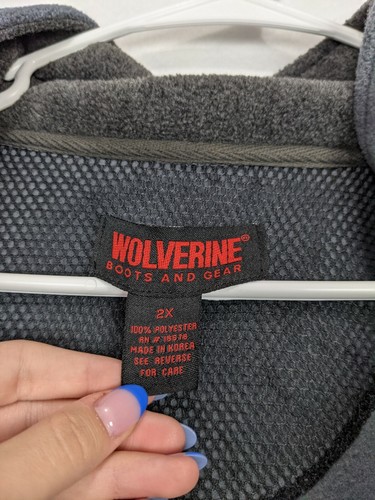 Wolverine Mens Fleece Jacket 1 2 Zip Size 2X Polyester Gray - Picture 3 of 5