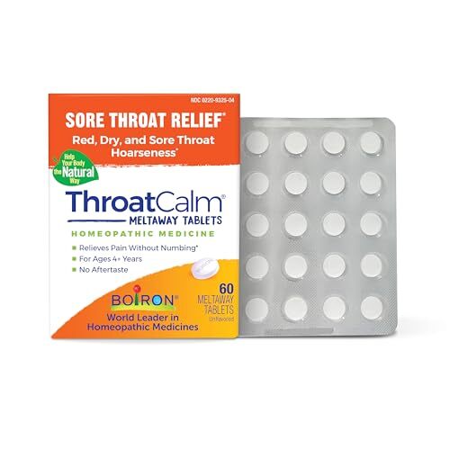 Tabletas homeopáticas de disolución rápida para aliviar el dolor de garganta 60 tabletas para aliviar el dolor de garganta - Imagen 1 de 10