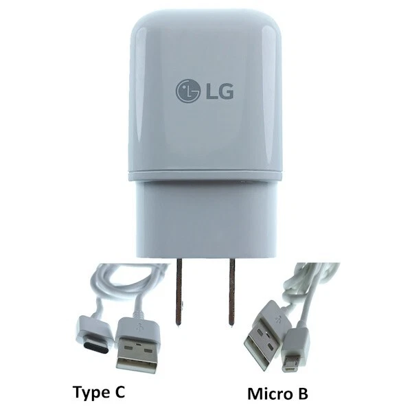 OEM LG Fast Charger MCS-H06WP(9.0V=1.8Aor 5V 1.8A)+2Cables(Type C & Micro B) - Image 2 of 4
