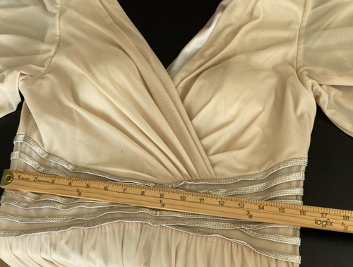 Cameron Blake Gold to White Ombre Evening Dress Women's 14 Mother Of The Bride - Picture 6 of 7