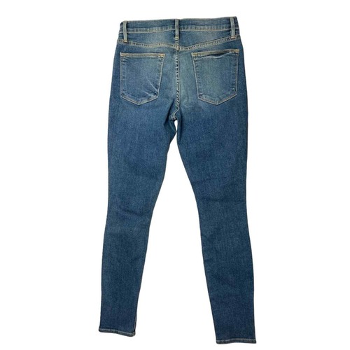 Frame Denim Le High Skinny Jeans in Navy Yard Distressed Stretch - Picture 4 of 7