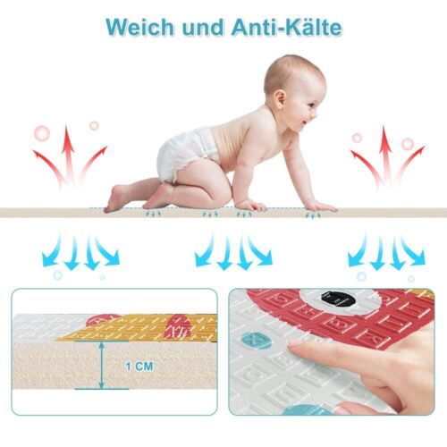 Baby Spielmatte Krabbeldecke Wasserdichte Krabbelmatte 200*180cm Für Kinder - Bild 5 von 10
