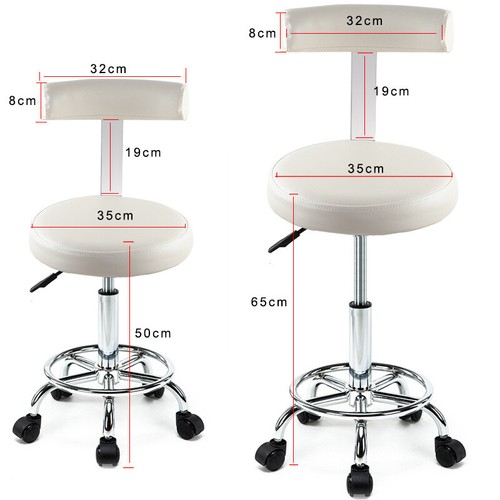 Beauty Salon Swivel Stool with Back Adjustable Barber Tattoo Hairdressing Chairs - Picture 17 of 18