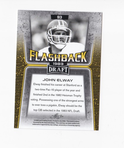 2020 Leaf Draft Football Flashback Pick Your Card Rodgers Emmitt Rice Elway Lott - Picture 8 of 22