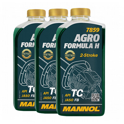 MANNOL 7859 Agro Formula H 2-Takt-Mischöl API TC, JASO FB, HUSQVARNA, 3x1 Liter