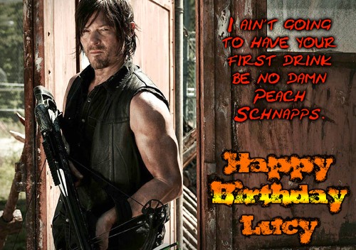 WALKING DEAD Daryl Dixon Norman Reedus Personalised Happy Birthday zombie Card - Imagen 4 de 7