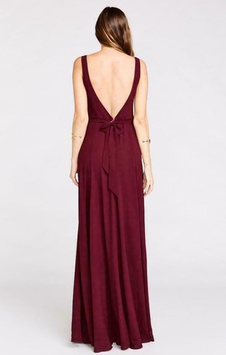 NEU SHOW ME YOUR MUMU Jenn MERLOT Chiffon Maxikleid Brautjungfer KLEID XS (ohne Bindeband) - Bild 8 von 12