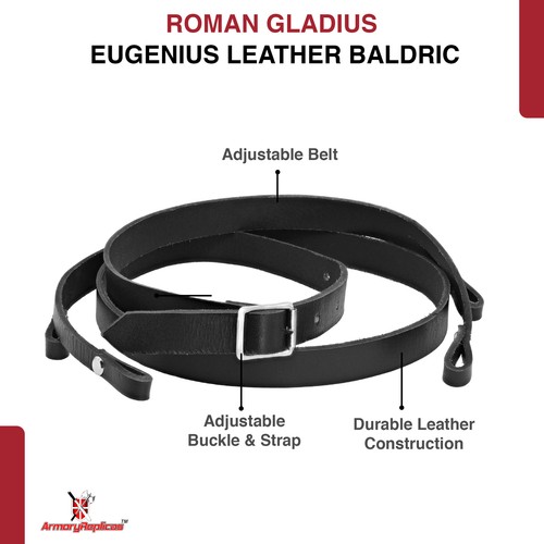 Functional Adjustable Genuine Leather Gladius Baldric Belt Frog Sword Holder - Picture 12 of 51