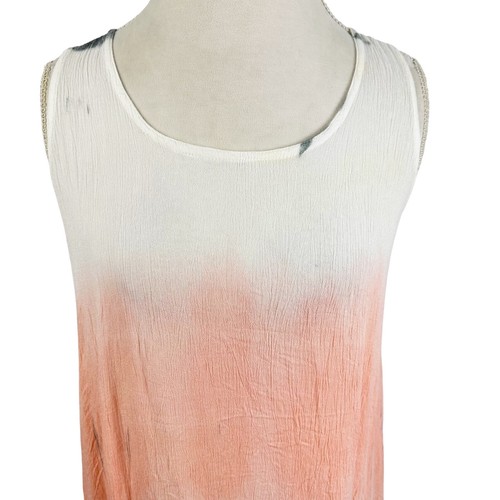Raya Sun Crinkle Dress Ombre Tie Dye Sleeveless Hanky Hem Festival Boho Size M - 第 4/9 張圖片
