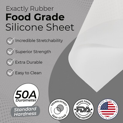 FDA Silicone Rubber Sheet, 50A, 1/32 x 9 x 36 Inch, Food Grade Gasket Material