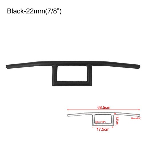 Universal 7/8" 22mm T Handlebars Black Ideal For Custom Motorcycle Bobber Yamaha - Picture 7 of 12