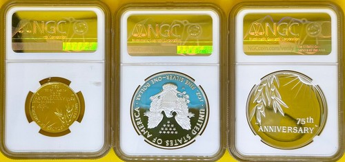 2020 75th WWII Gold and Silver 3 Coin Set NGC PF70 EARLY RELEASSES VICTORY LABEL - Picture 7 of 7