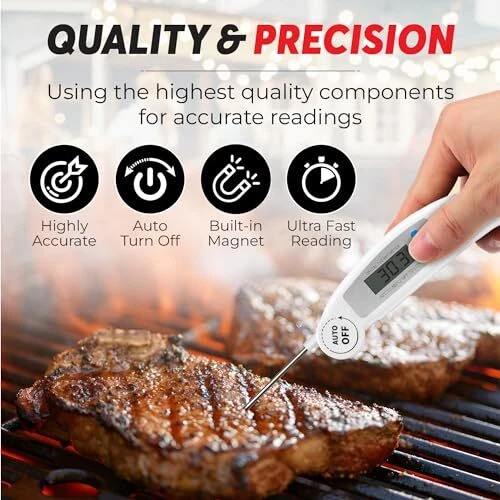 Meat Thermometer Digital for Cooking & Baking, Grilling Wireless Food White