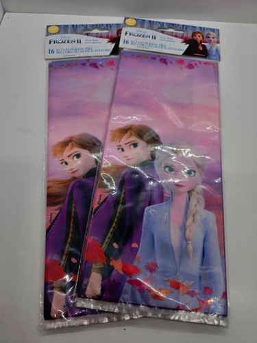 Disney Frozen II Party Cello Leckerli Geschenktüte 9,5”X4”X2” mit Krawatten 2er Pack 32 insgesamt