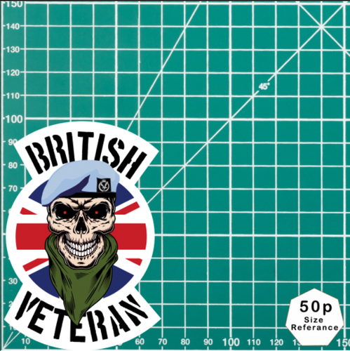 Army Air Corps (AAC) Veteran Waterproof Vinyl Decal/Sticker Skull and Union Jack - Picture 2 of 6