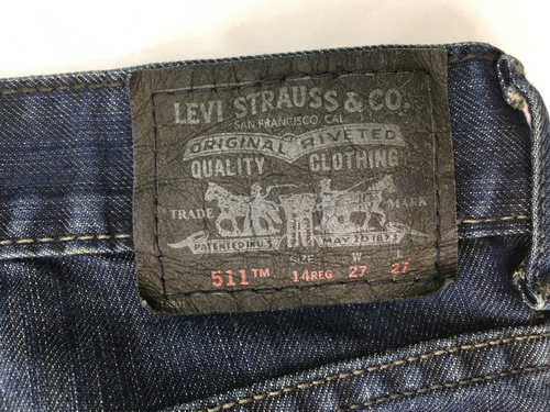 Levi's 511 Jeans Youth Boys 14 27x27 True 28x28 Dark Blue Skinny Denim Dungaree - Picture 15 of 17