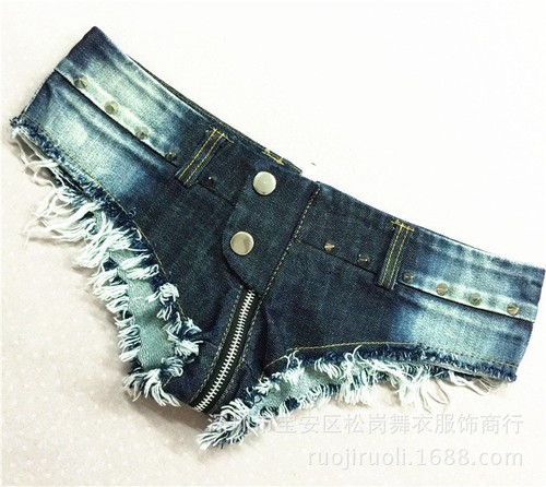 Super Short Women Girl Mini Jeans Shorts Trousers Denim Low Waist Zipper Link - Picture 7 of 11