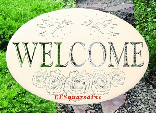 Welcome Sign OVAL Static Cling Window Decal 16x10 Decor for Glass Doors - Picture 7 of 7