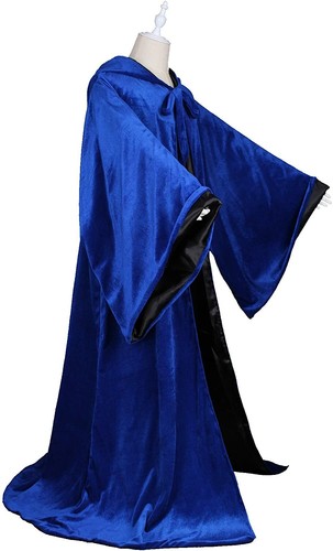 Velvet Wizard Robe with Satin Lined Hood and Sleeves - Picture 47 of 126