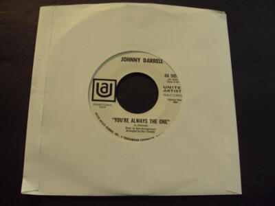 Promo Johnny Darrell You're Always The One UA 50518 45 RPM Vinyl  NM ID:87855