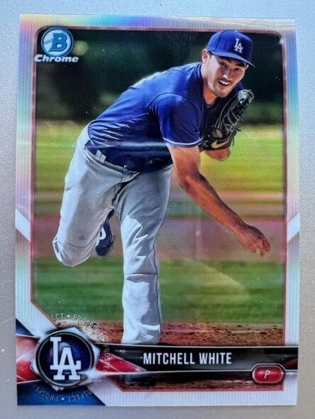 2018 Bowman Draft Chrome Mitchell White ( Dodgers ) Rookie Refractor #BDC-97
