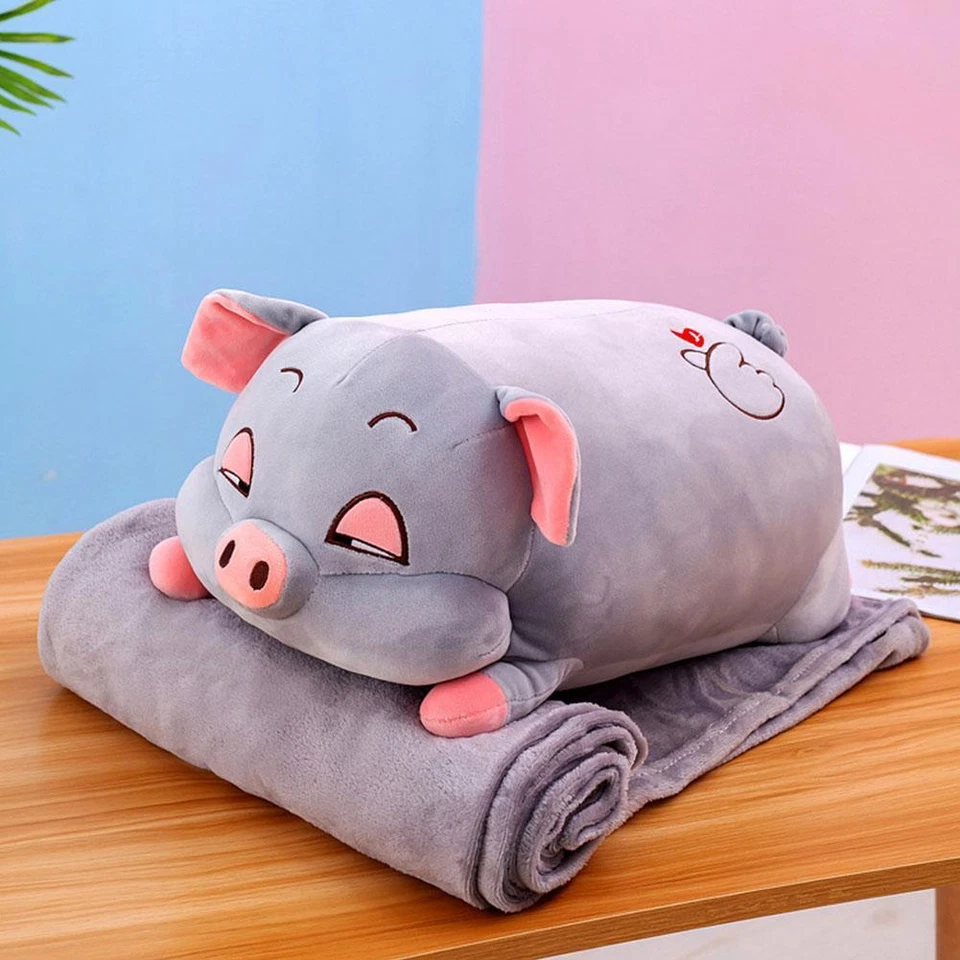 Schwein Puppe Tier Kissen Quilt 2 In 1 Auto Kissen Multi-Funktion Blanke Hot Y5 - Bild 4 von 4