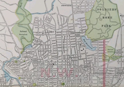 Vintage 1902 (dated) WASHINGTON DC Map 14"x22" ~ Old Antique Original US CAPITAL - Picture 5 of 11