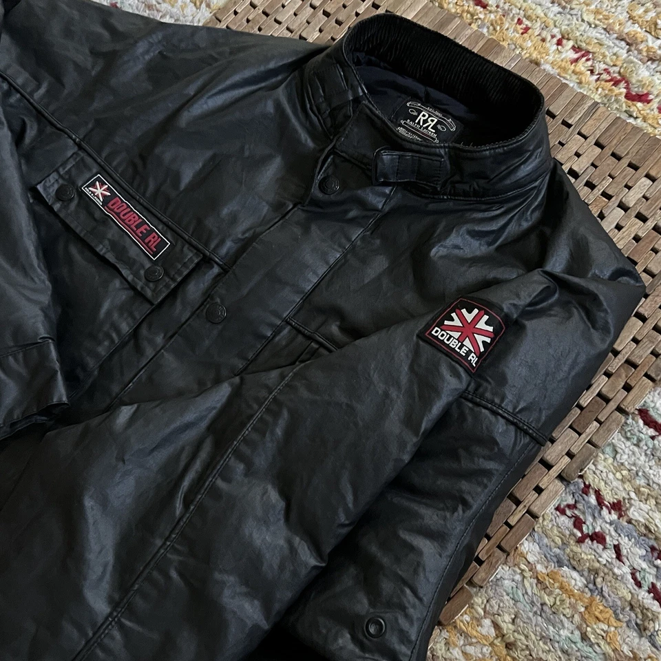 RRL Ralph Lauren Doble RL Chaqueta de Motocicleta con Cinturón Negra Para Hombre Grande L Foto 3 de 4