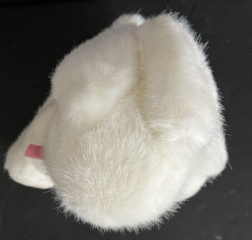 Vintage Mervyn's Playful Pals Small Floppy Ear White Bunny Rabbit Pink Bow 8 in - Picture 5 of 8