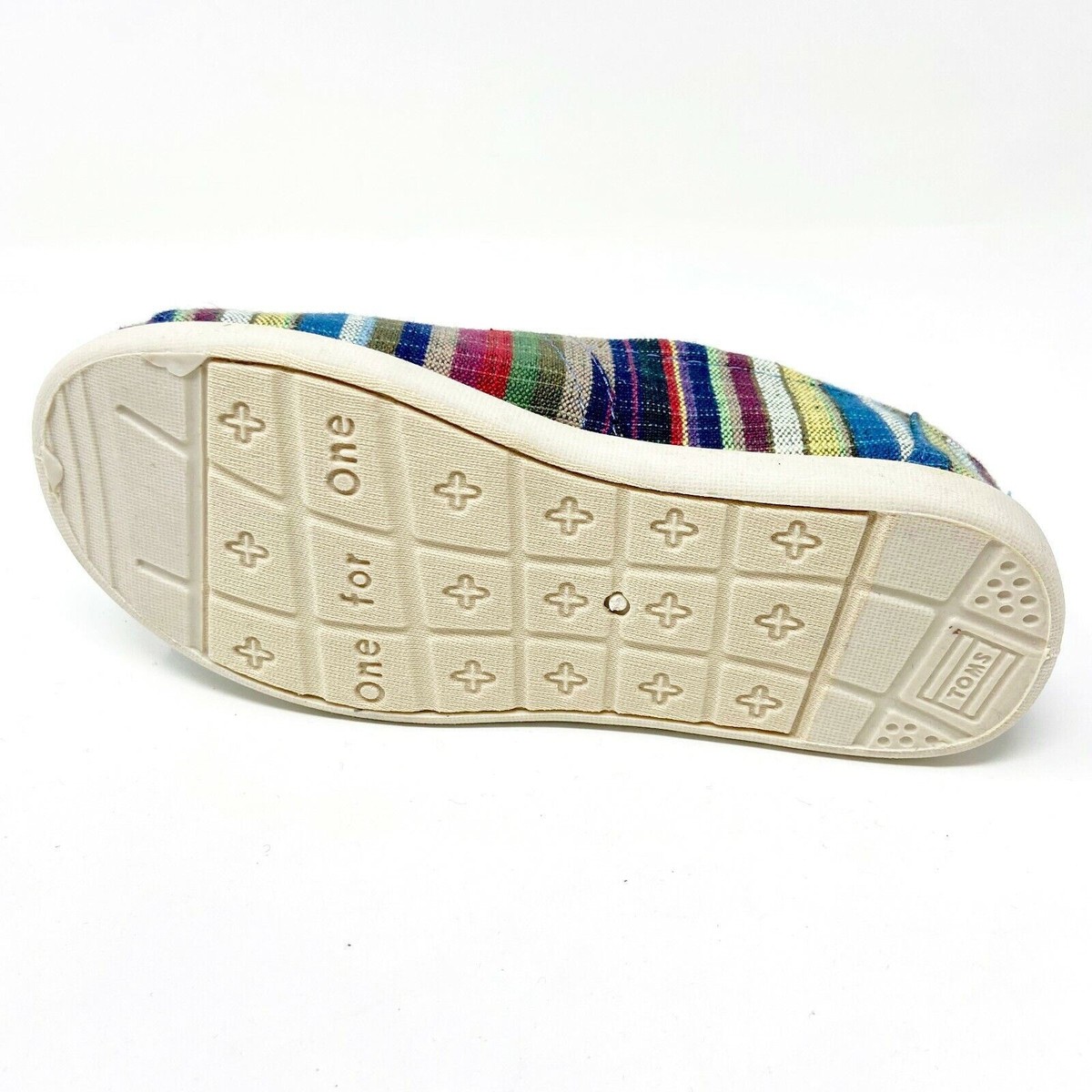 Toms Classics Multi Renato Tiny Toddler Slip On Casual Canvas Flat Shoes