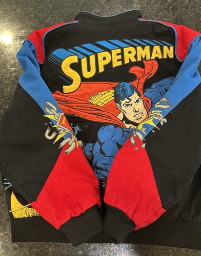 Superman Embroidered Letterman Jacket Boys size Large (9-10) *RARE VINTAGE* - Picture 6 of 9
