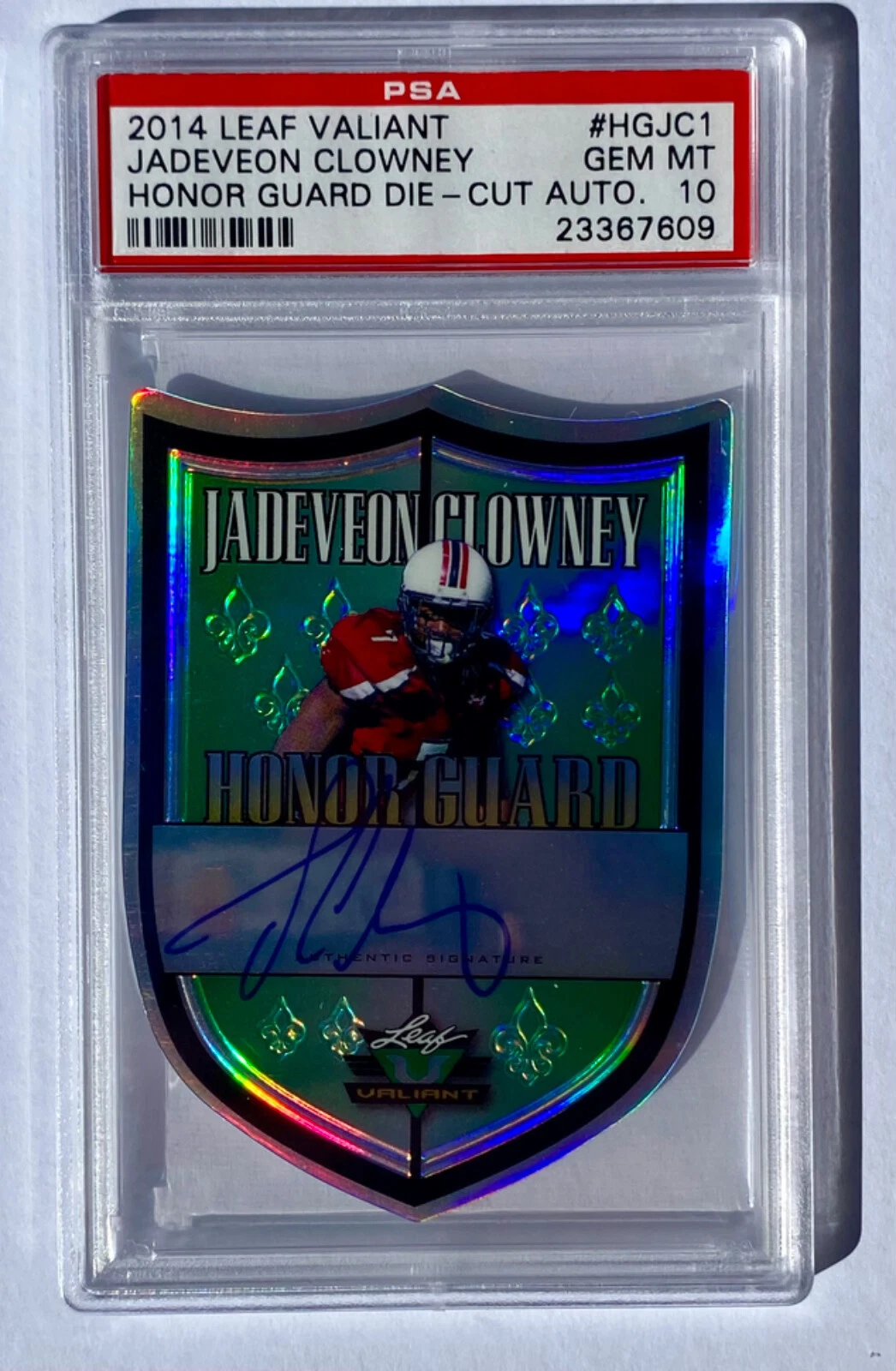 Jadeveon Clowney Leaf Valiant Honor Guard Die-Cut Autograph #HGJC1 Base