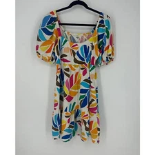 Tabitha Brown x Target dress size small linen colorful botanical summer vacation