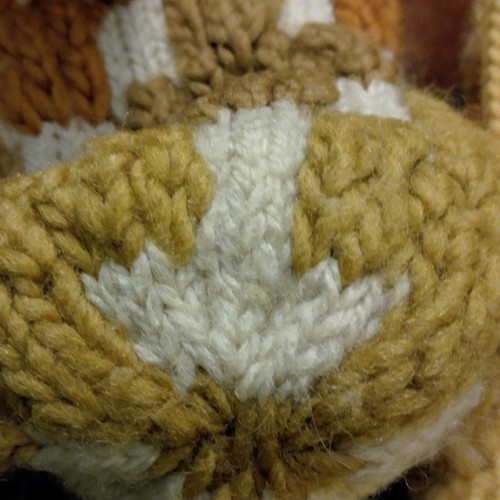 Knit Mittens Youth Gold Brown Vintage 1970s Winter Kids Children READ - Picture 14 of 15