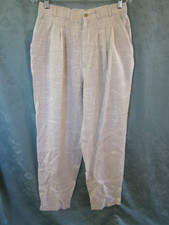 VTG NWT Fundamental Things Pants Size 14 Linen Blend Plaid High Waist Slacks