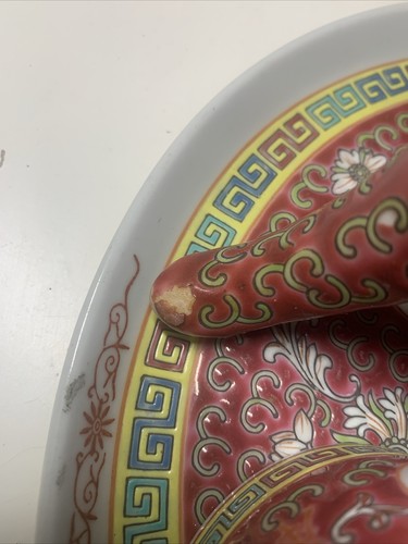 Chinesische Vintage Teekanne Porzellan mit drei Tassen und einem Tablett - Bild 8 von 11