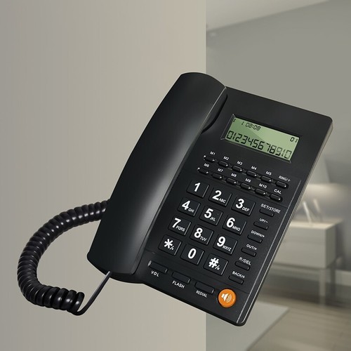 Stylish Black Corded Phone with Caller ID and Customizable Volume Control - Zdjęcie 11 z 13