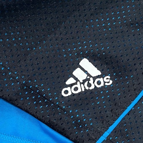 Adidas Black Blue Athletic Gym Basketball Shorts Size 10/12 - Picture 2 of 3