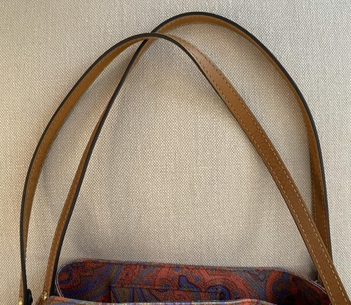 Eric Javits Paisley Multicolor Tote Bag Leather Handles Pre-owned - Picture 6 of 6