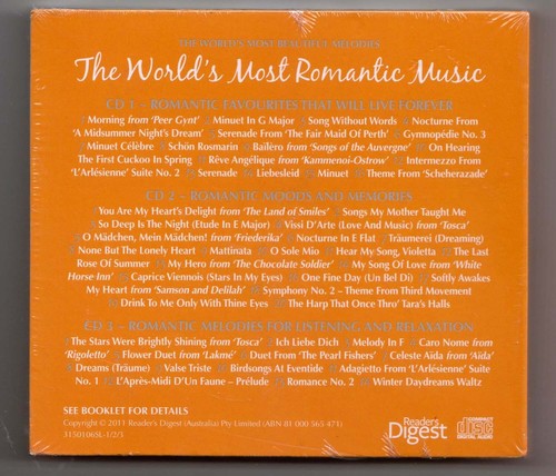 The World's Most Romantic Music - 3 CD Set - New & Sealed - FREE Shipping! - Picture 2 of 3