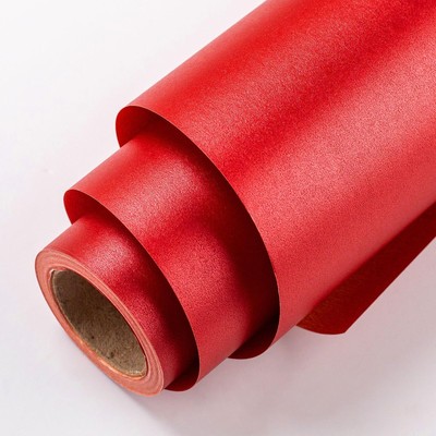 Red Matte Wrapping Paper - Solid Color Pearly Lustre Paper Perfect for Weddin...