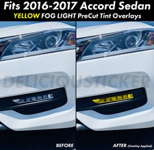 For 2016 2017 Accord Yellow Fog Lights Jdm Front Overlays Vinyl Tint Precut 4dr For 2016 2017 Accord Yellow Fog Lights Jdm Front Overlays Vinyl Tint Precut 4dr