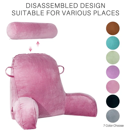 Armrest Reading Pillow Back Against TV Bed Rest Memory Foam With Arm Support US - Picture 2 of 9