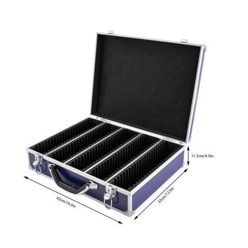 100 Graded Certified Coin Slab Aluminum Blue Storage Travel Box Protector Case - Picture 9 of 16