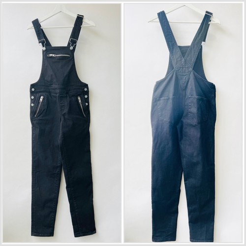 AllSaints Damen Latzhosen Denim Overalls, schwarz, Größe 25 - Bild 11 von 11