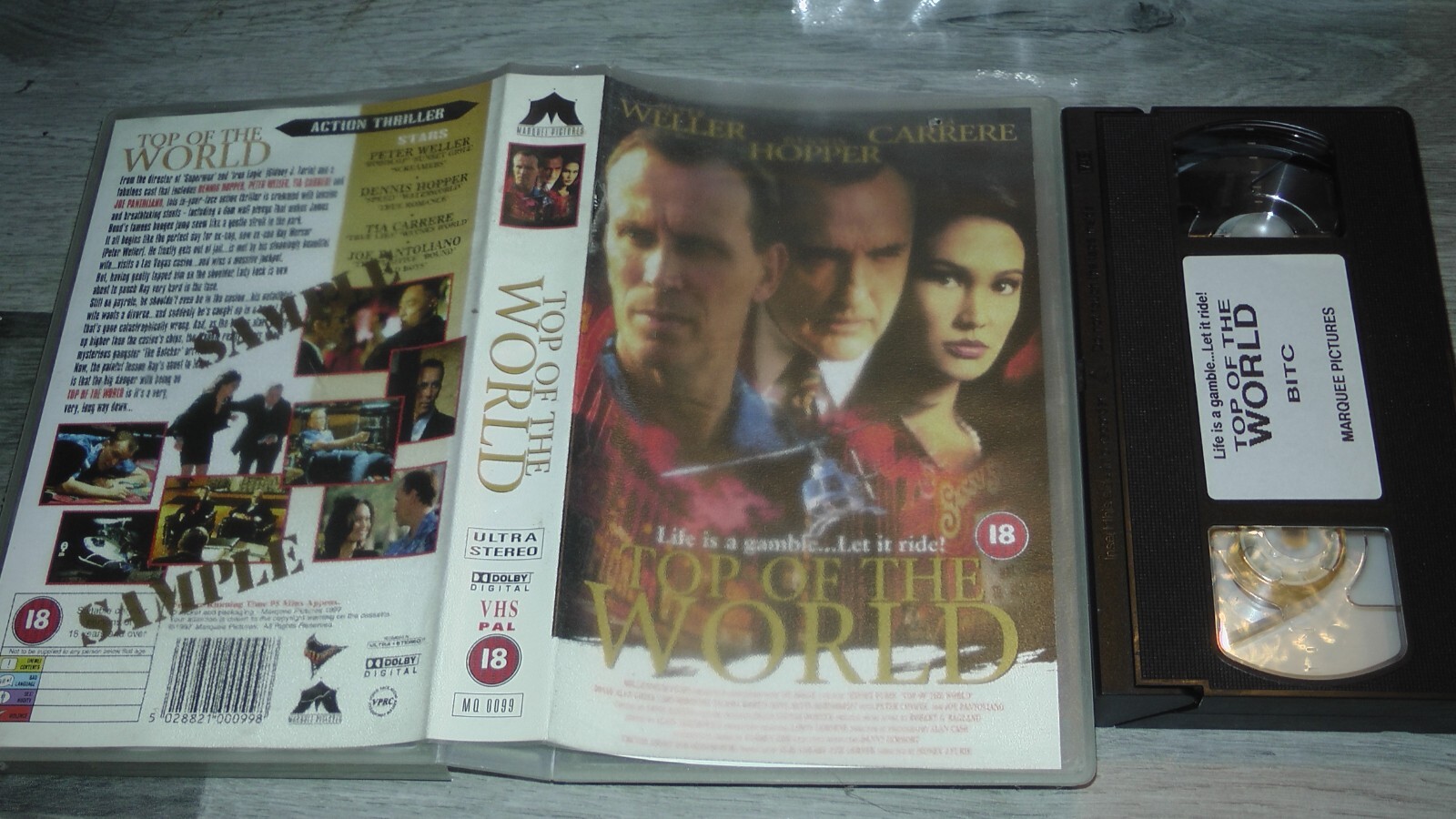 Top Of The World VHS Big Box Timecode Sample Dealer Rental TBC Cert Marquee