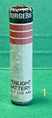 "Batería Penlight"" vintage Burgess Battery Co. AAA Difunct Business/Freeport, IL - Imagen 2 de 10